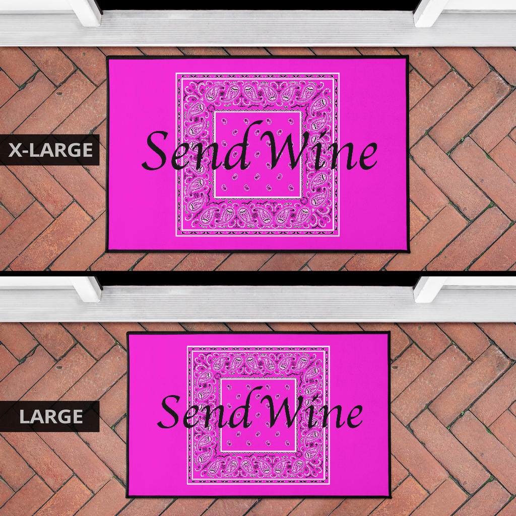 Abruptly Pink Bandana Fun Door Mats