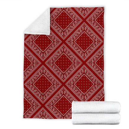 Ultra Plush Maroon Bandana Diamond Throw Blanket