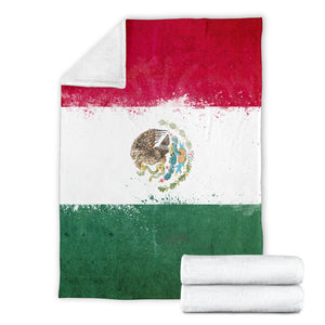Mexico Flag Fleece Throw Blanket