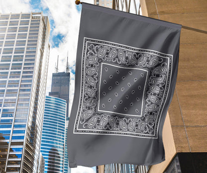 Classic Gray Bandana Home and Garden Flags