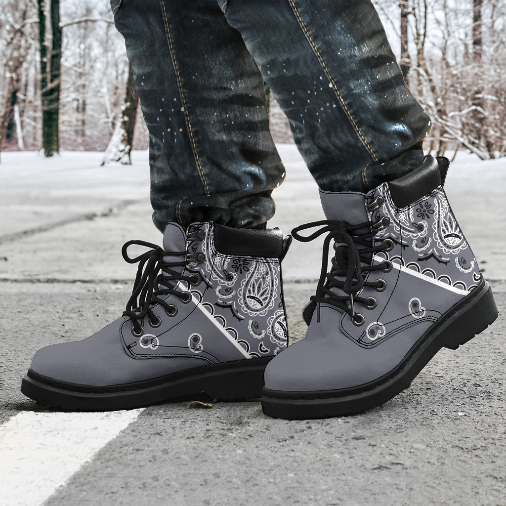 Classic Gray Bandana All Season Boots