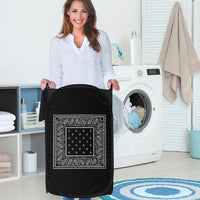 black bandana laundry basket