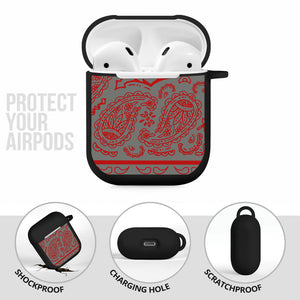 Gray and Red Bandana AirPods Case Covers