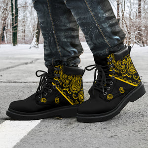 black and gold bandana boots