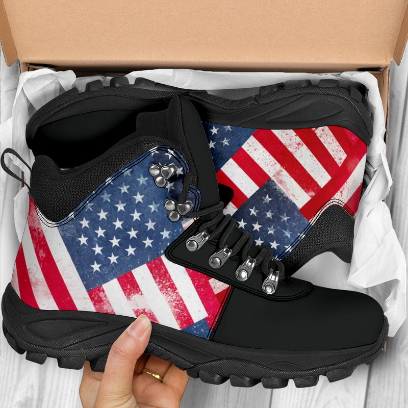American Flag Biker Hiking boots