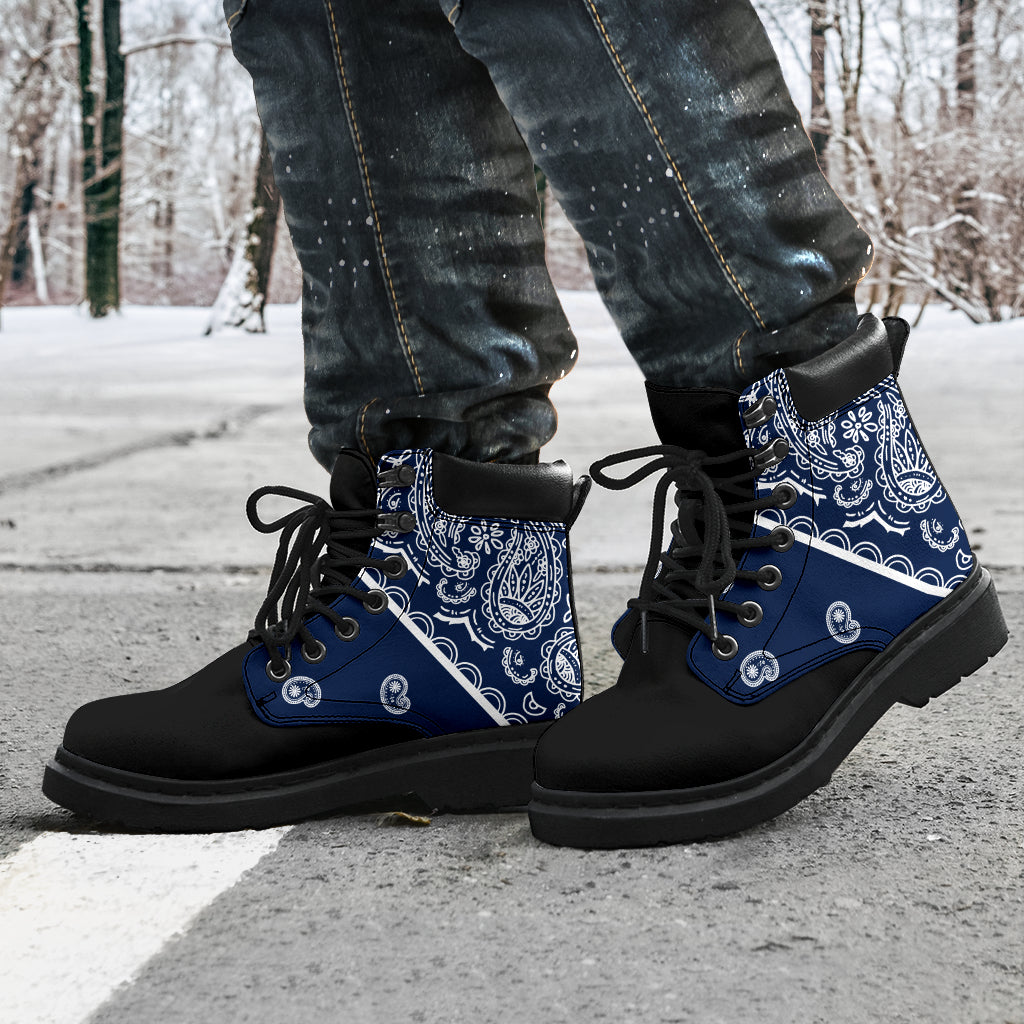 Navy Blue Bandana Boots