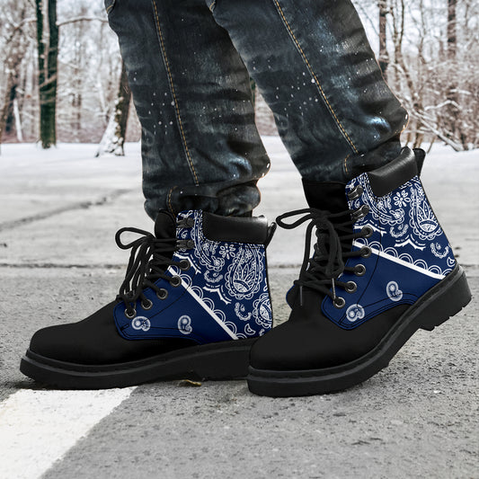 Navy Blue Bandana Boots