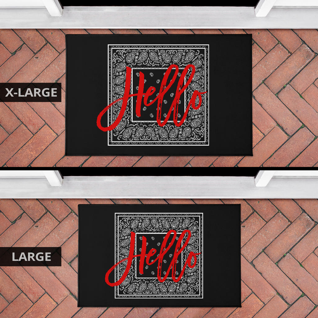 Black Bandana Door Mats