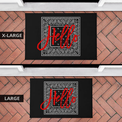 Black Bandana Door Mats
