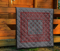 Gray and Red Bandana Quilted Bedding