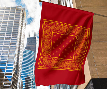 red and yellow bandana flag