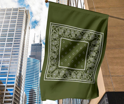 Army Green Bandana Home and Garden Flags