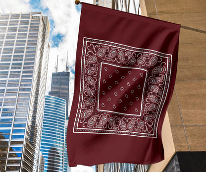 Burgundy Bandana Home and Garden Flags