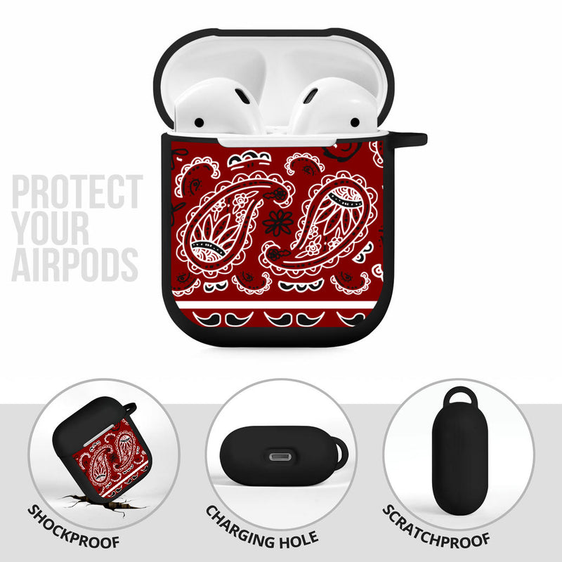 Maroon Red Bandana AirPod Case Covers