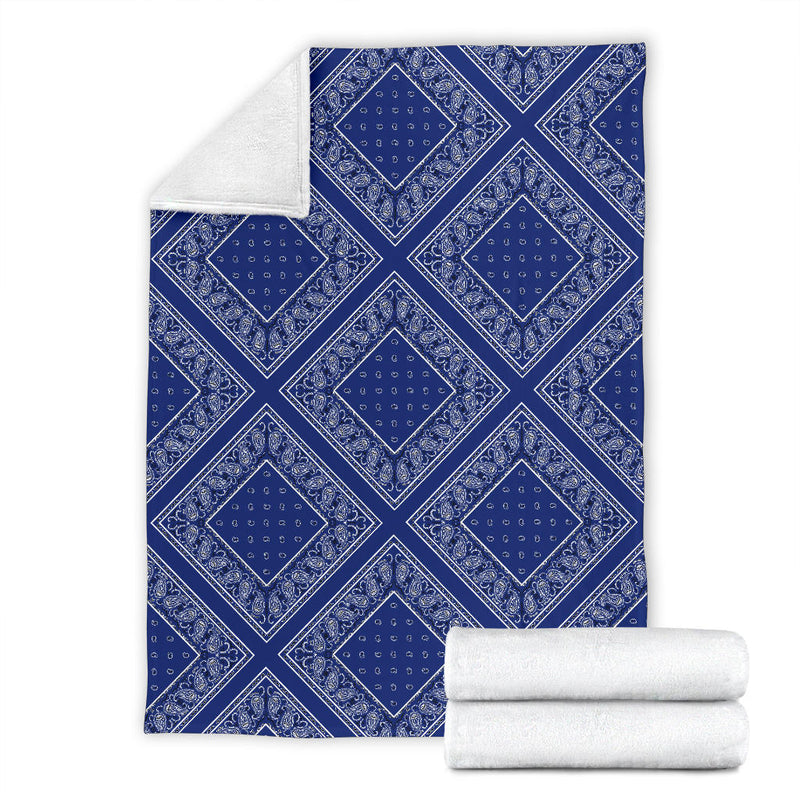 Ultra Plush Royal Blue Bandana Diamond Throw Blanket