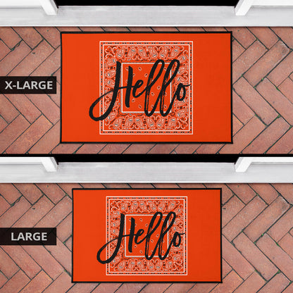 Perfect Orange Bandana Door Mats