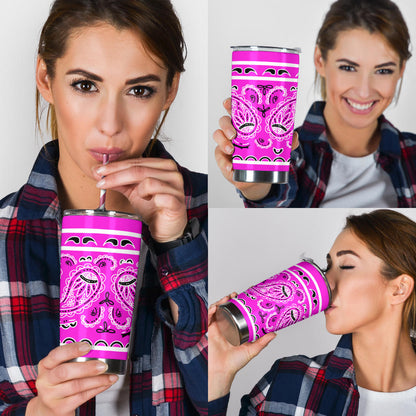 Abruptly Pink Bandana Tumblers