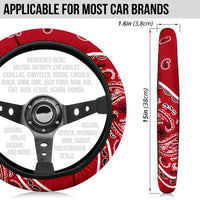 Classic Red Bandana Steering Wheel Covers - 3 Styles
