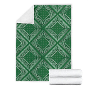 Ultra Plush Classic Green Bandana Diamond Throw Blanket