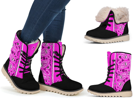 Abruptly Pink Bandana Women's Winter Boots