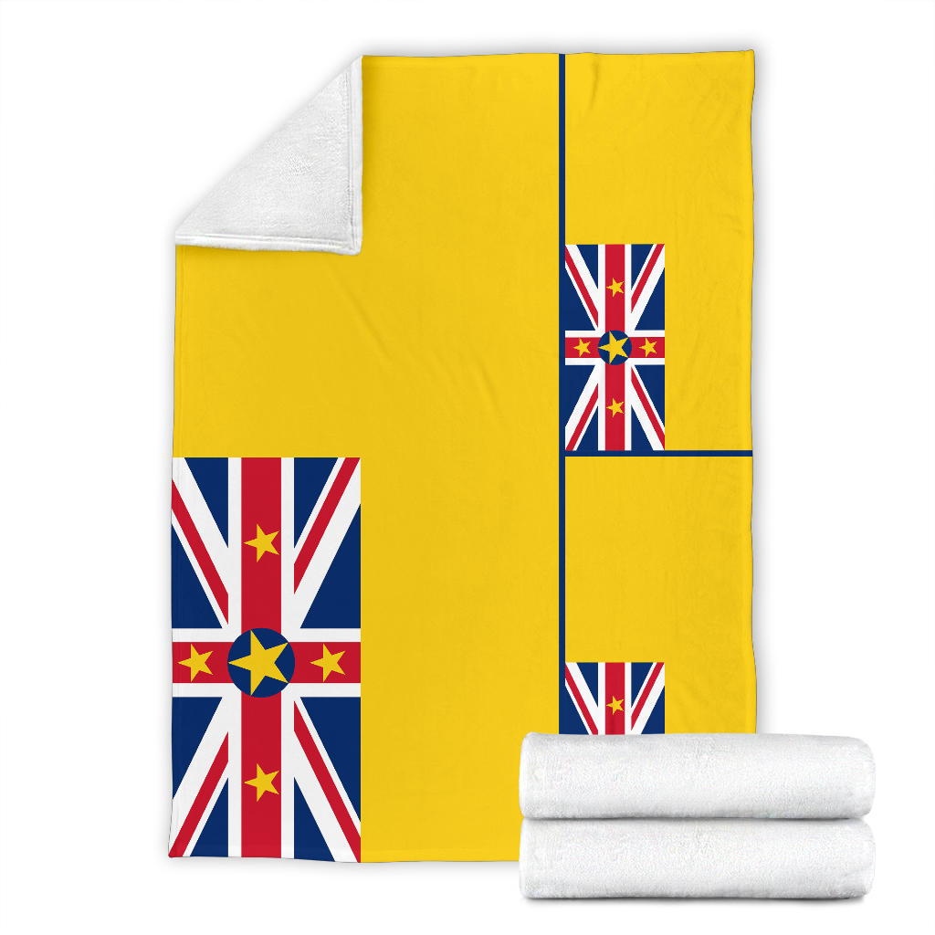 Niue Flag Fleece Throw Blanket