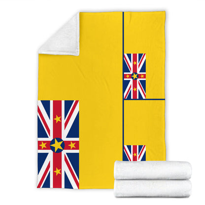 Niue Flag Fleece Throw Blanket