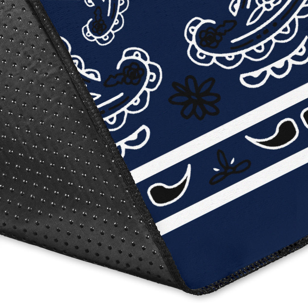 Navy Blue Bandana Area Rugs - Fitted