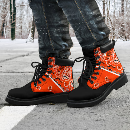 orange bandana boots for men