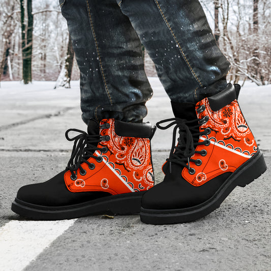 orange bandana boots for men