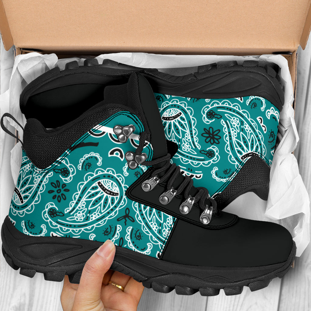 teal bandana hiking boots