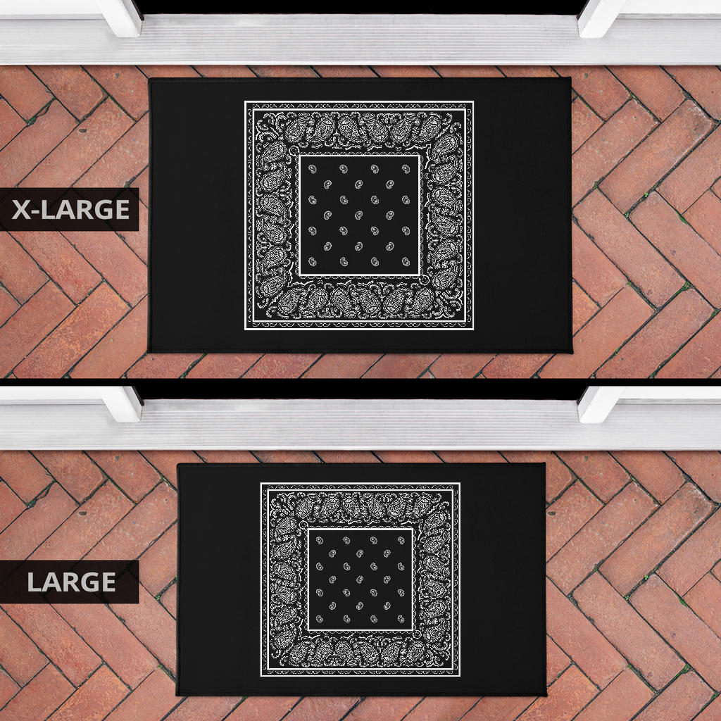 Black Bandana Door Mats