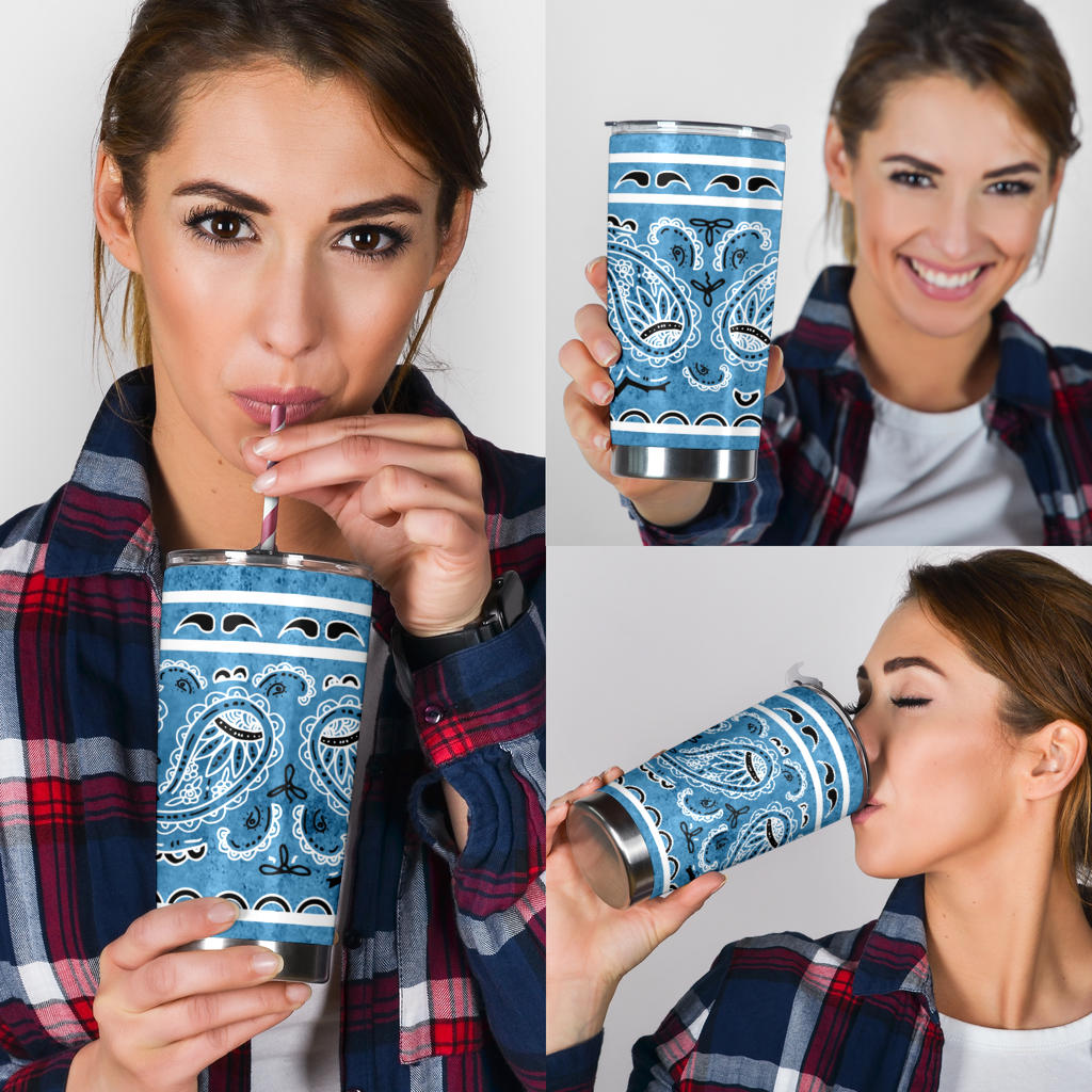 Light Denim Blue Bandana Tumblers