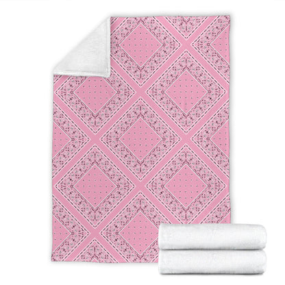 Ultra Plush Light Pink Bandana Diamond Throw Blanket