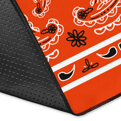 Perfect Orange Bandana Area Rugs - Fitted