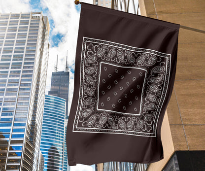 Coffee Brown Bandana Home and Garden Flags