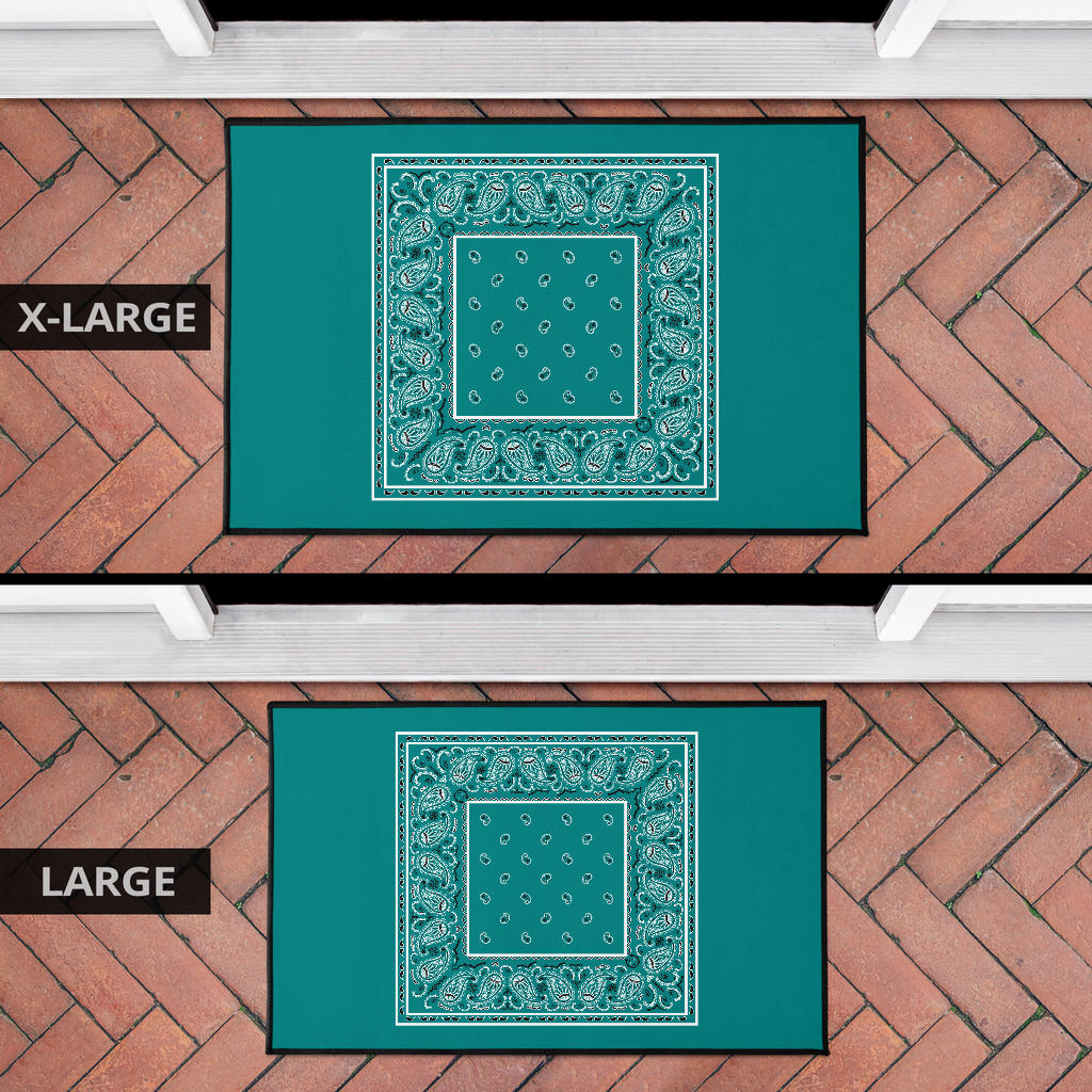 Teal Bandana Door Mats