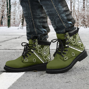 Army Green Bandana All Season Boots
