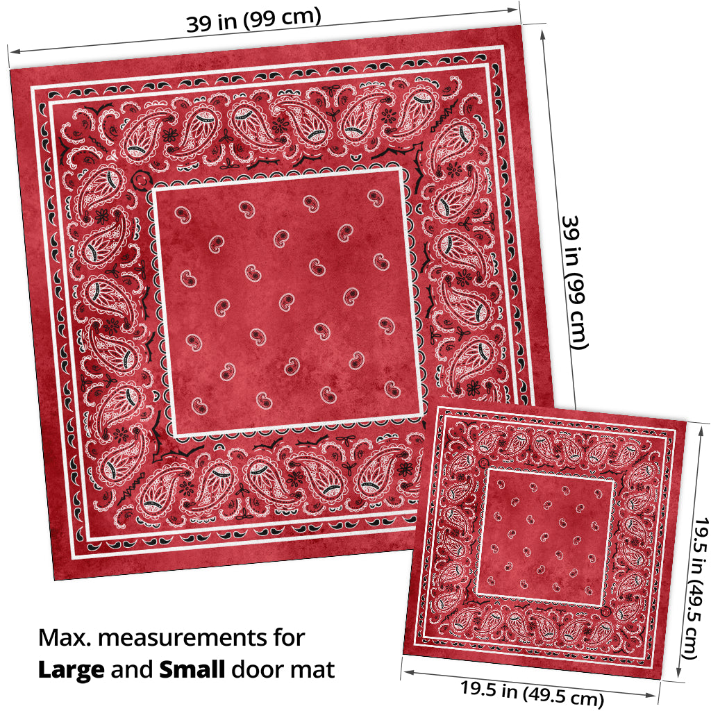 Denim Red Bandana Square Doormat