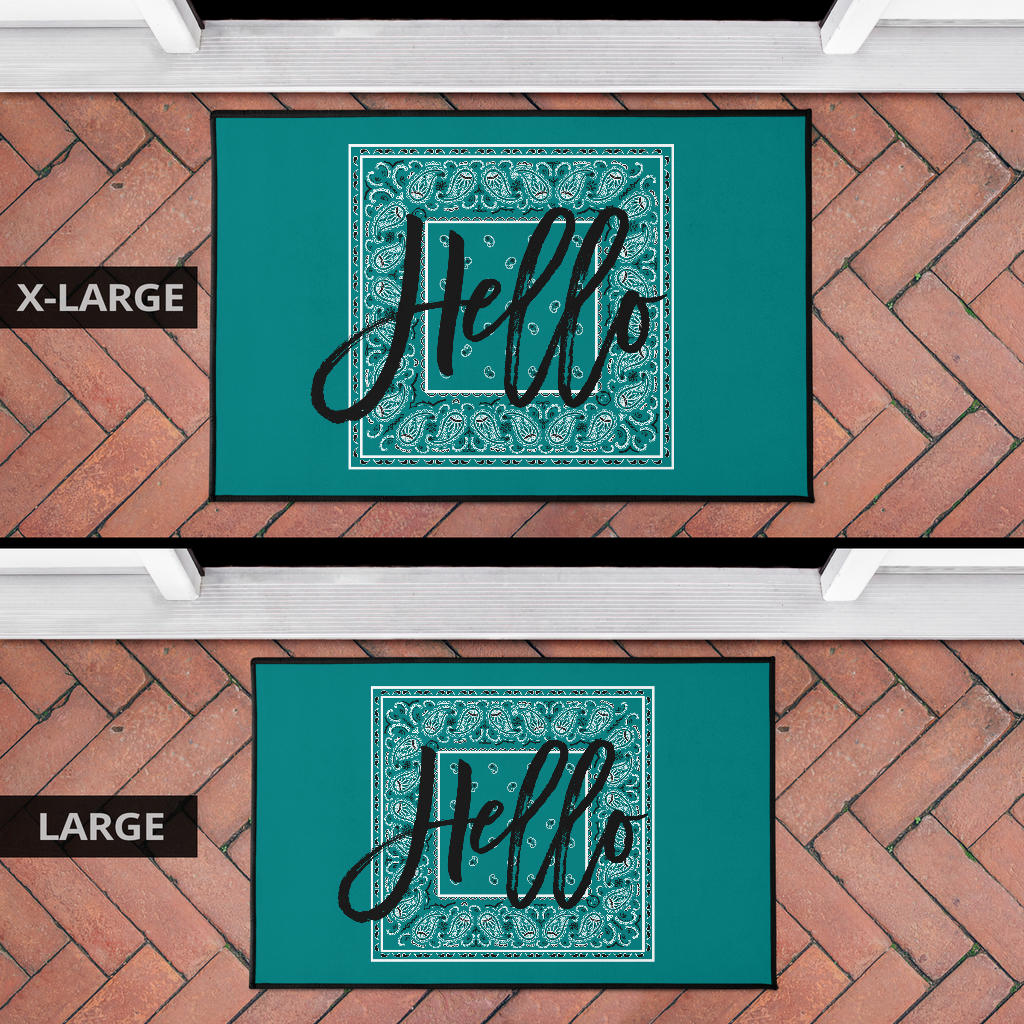 Teal Bandana Door Mats
