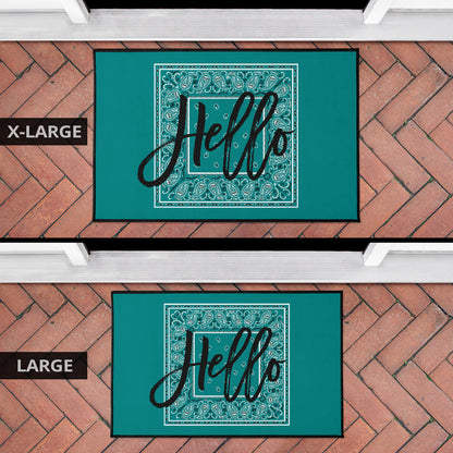 Teal Bandana Door Mats