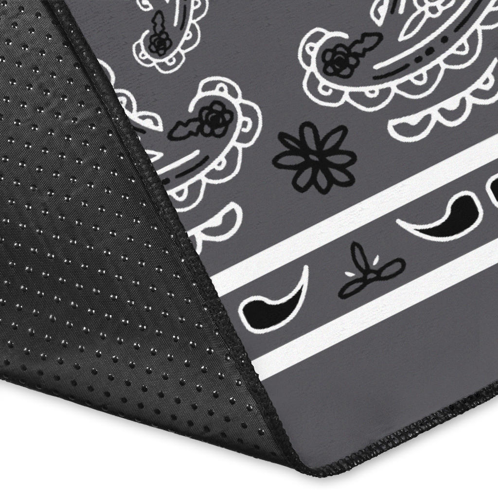 Classic Gray Bandana Area Rugs - Fitted