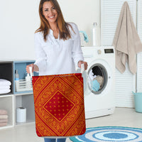 red and gold bandana clothes hamper