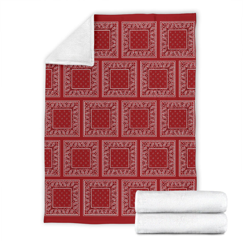 Ultra Plush Classic Red Bandana Patch Throw Blanket