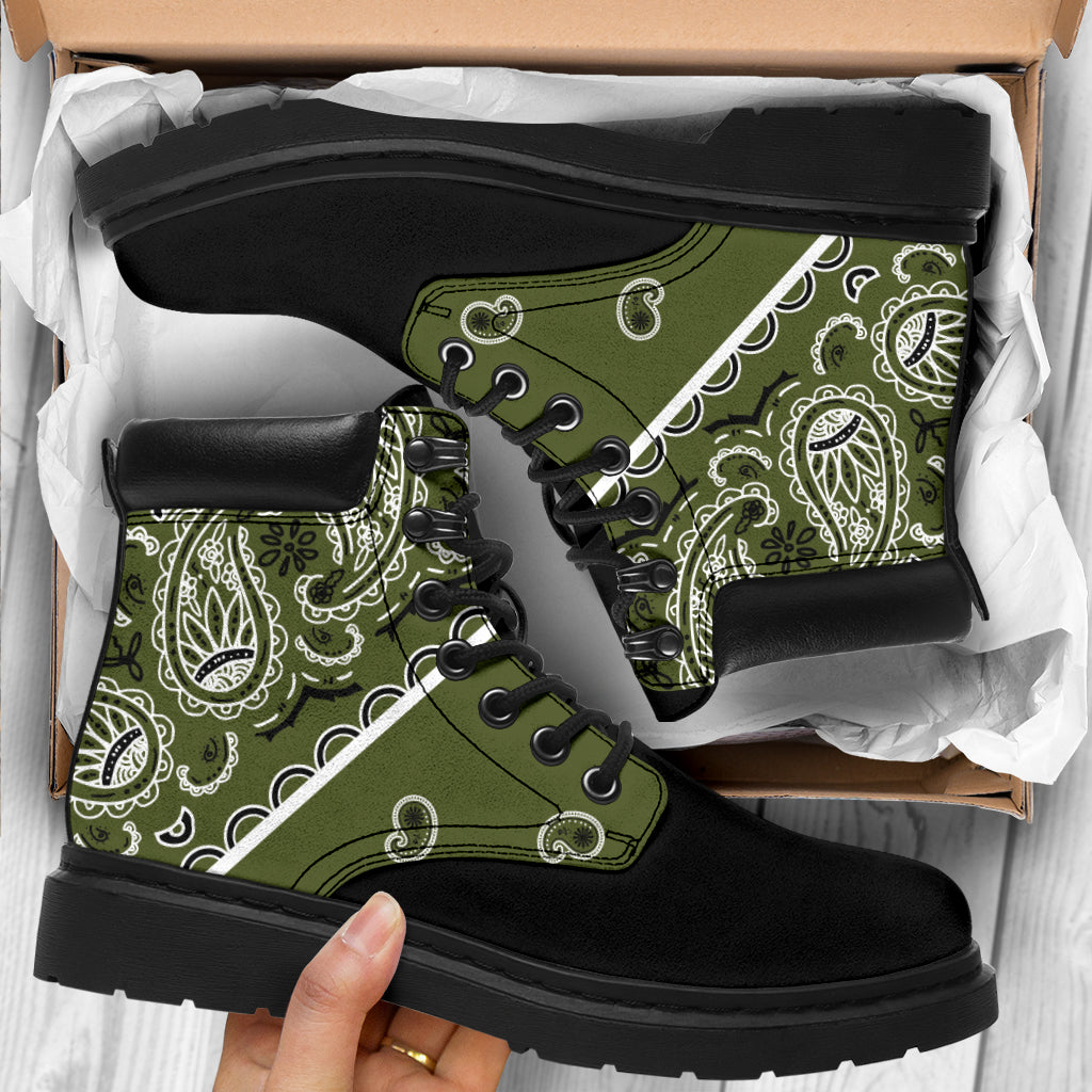 green winter boots