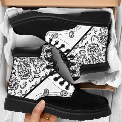White Bandana Blackout All Season Boots