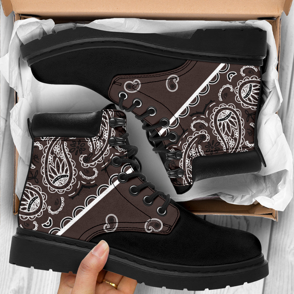Coffee Brown Bandana Blackout All Season Boots