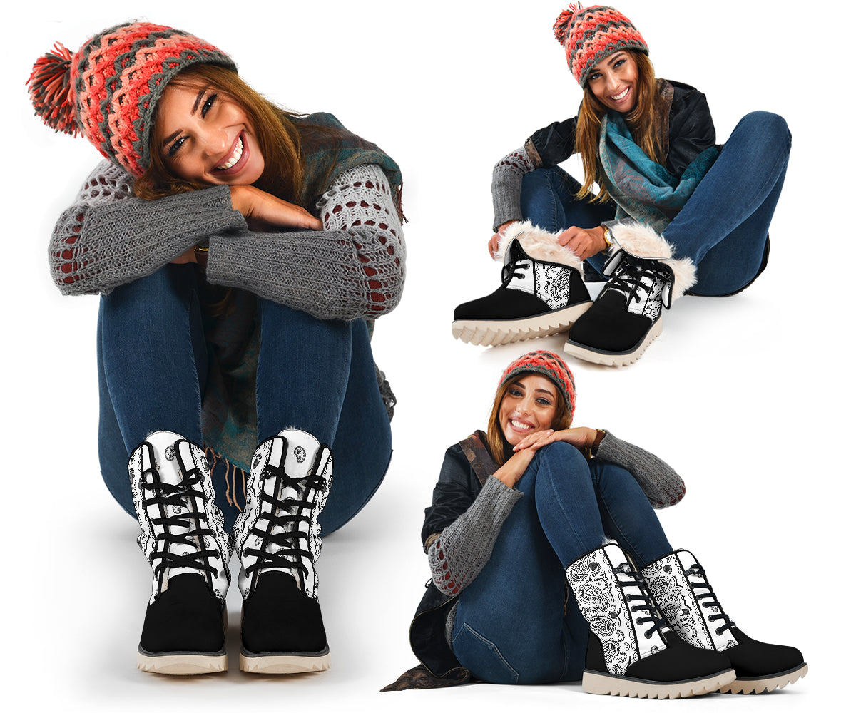 White Bandana Women's Winter Boots