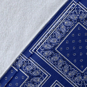 Ultra Plush Royal Blue Bandana Patch Throw Blanket