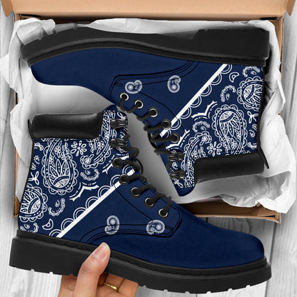 Navy Blue Bandana All Season Boots