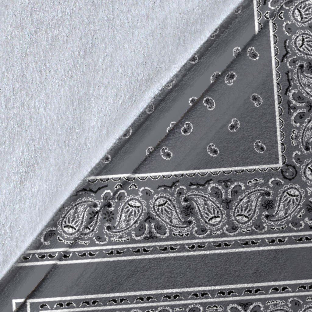 Ultra Plush Classic Gray Bandana Diamond Throw Blanket